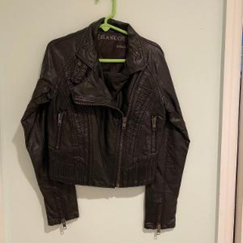 Blank NYC Kid's Leather Motorcycle Jacket - Size small
